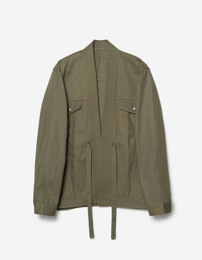 7133 Hemp Hanten Trucker Jacket Olive OG-107F