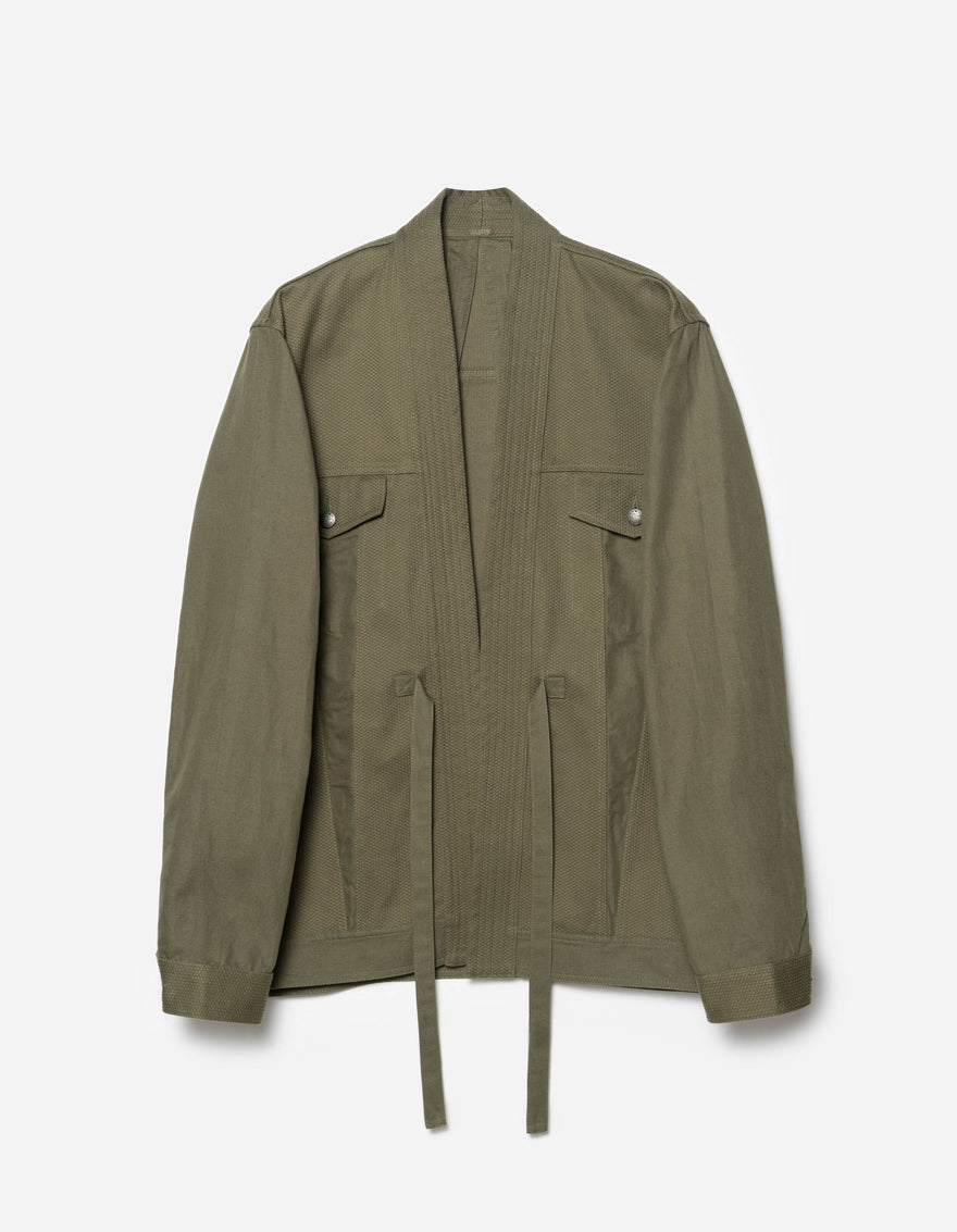 7133 Hemp Hanten Trucker Jacket Olive OG-107F