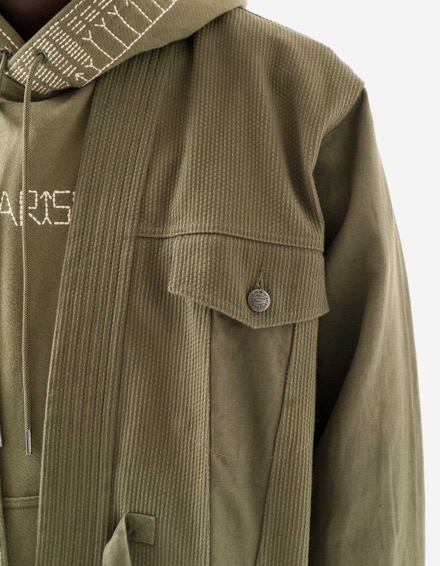 7133 Hemp Hanten Trucker Jacket Olive OG-107F