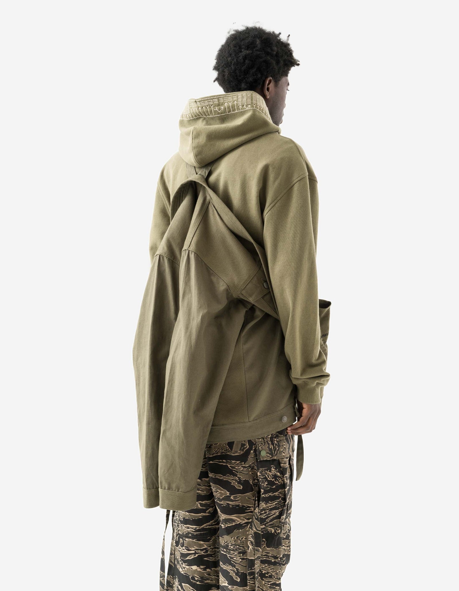 7133 Hemp Hanten Trucker Jacket Olive OG-107F