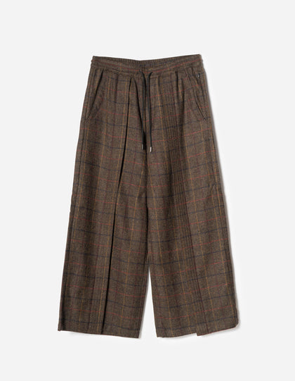 7134 Wool Hakama Track Pants Brown