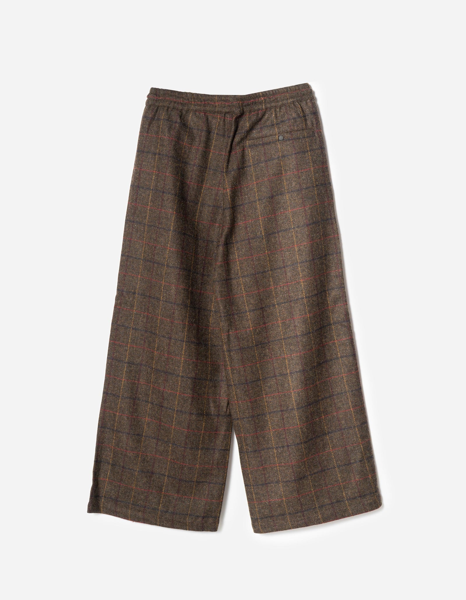 Plaid patterned pants on a white background