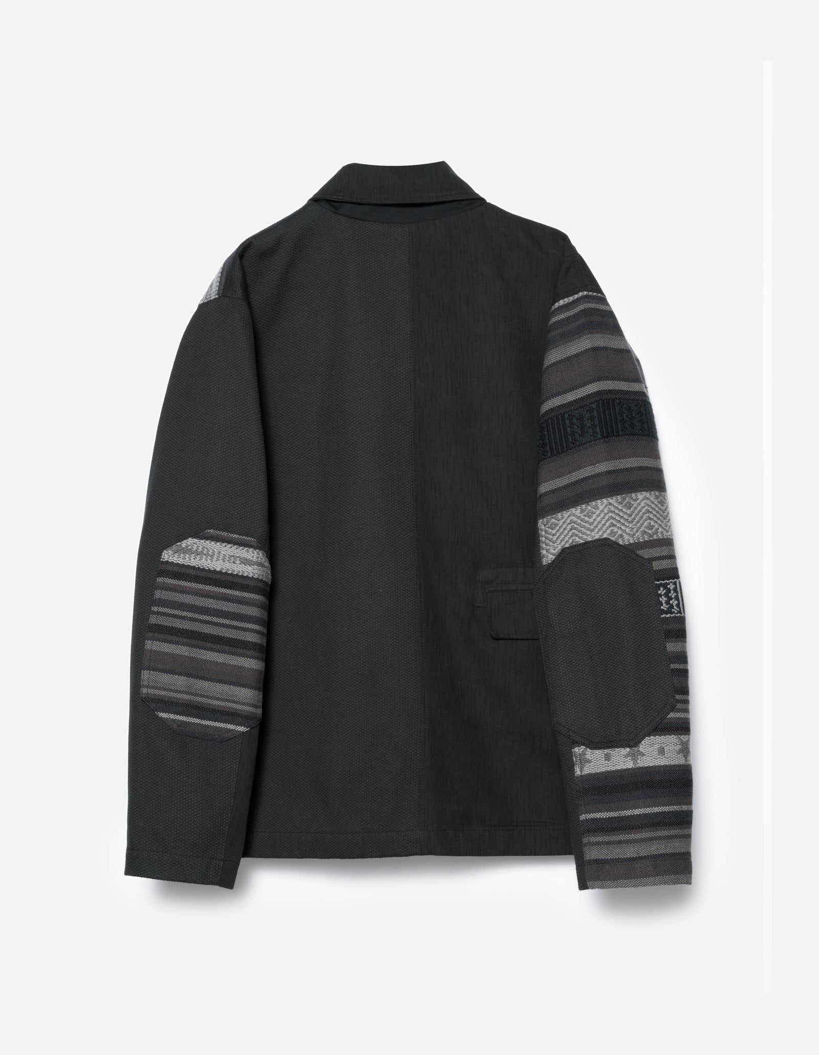 7142 Upcycled Shawl Chore Jacket Black