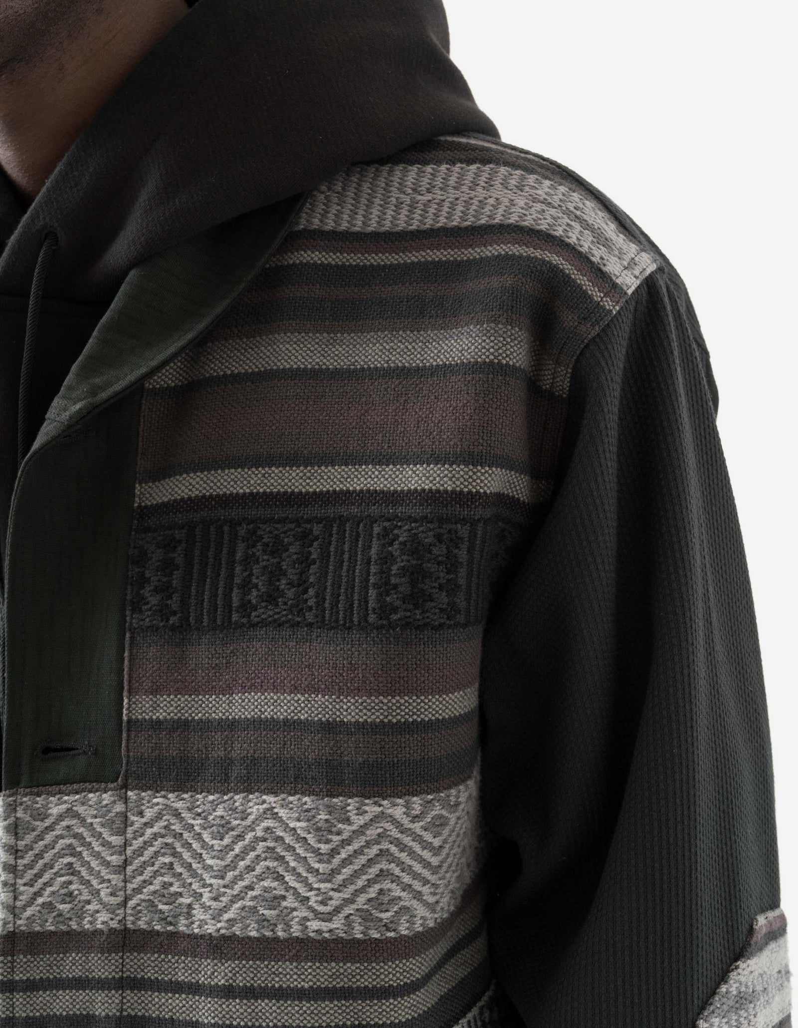 7142 Upcycled Shawl Chore Jacket Black