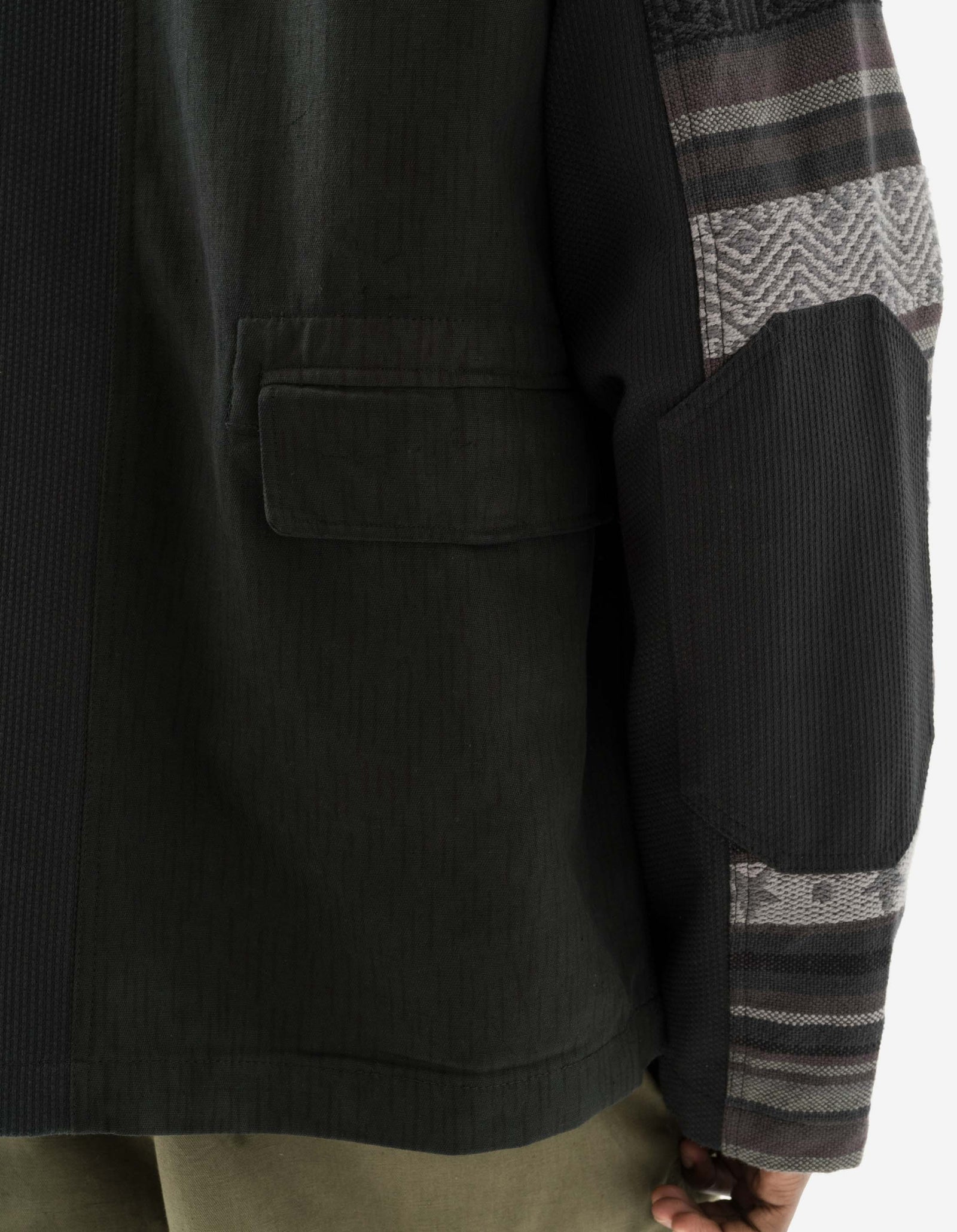 7142 Upcycled Shawl Chore Jacket Black
