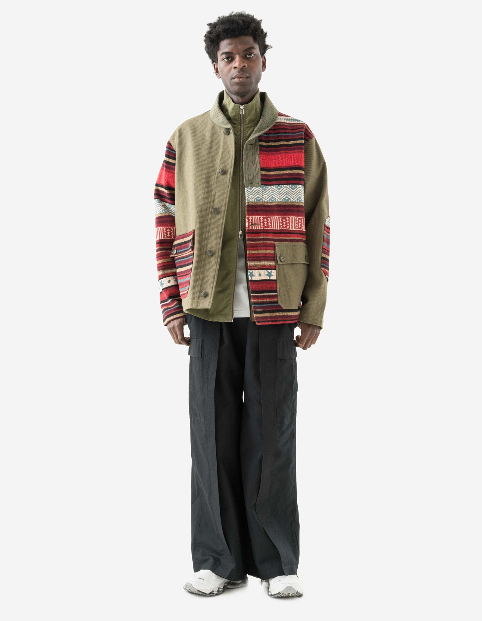 7097 Alaskan Hilltribe Embroidered Hakama Black
