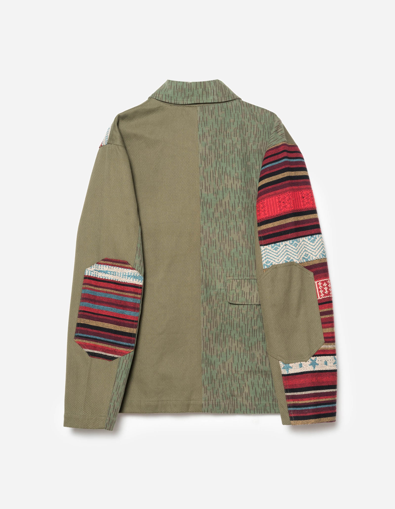 7142 Upcycled Shawl Chore Jacket Red