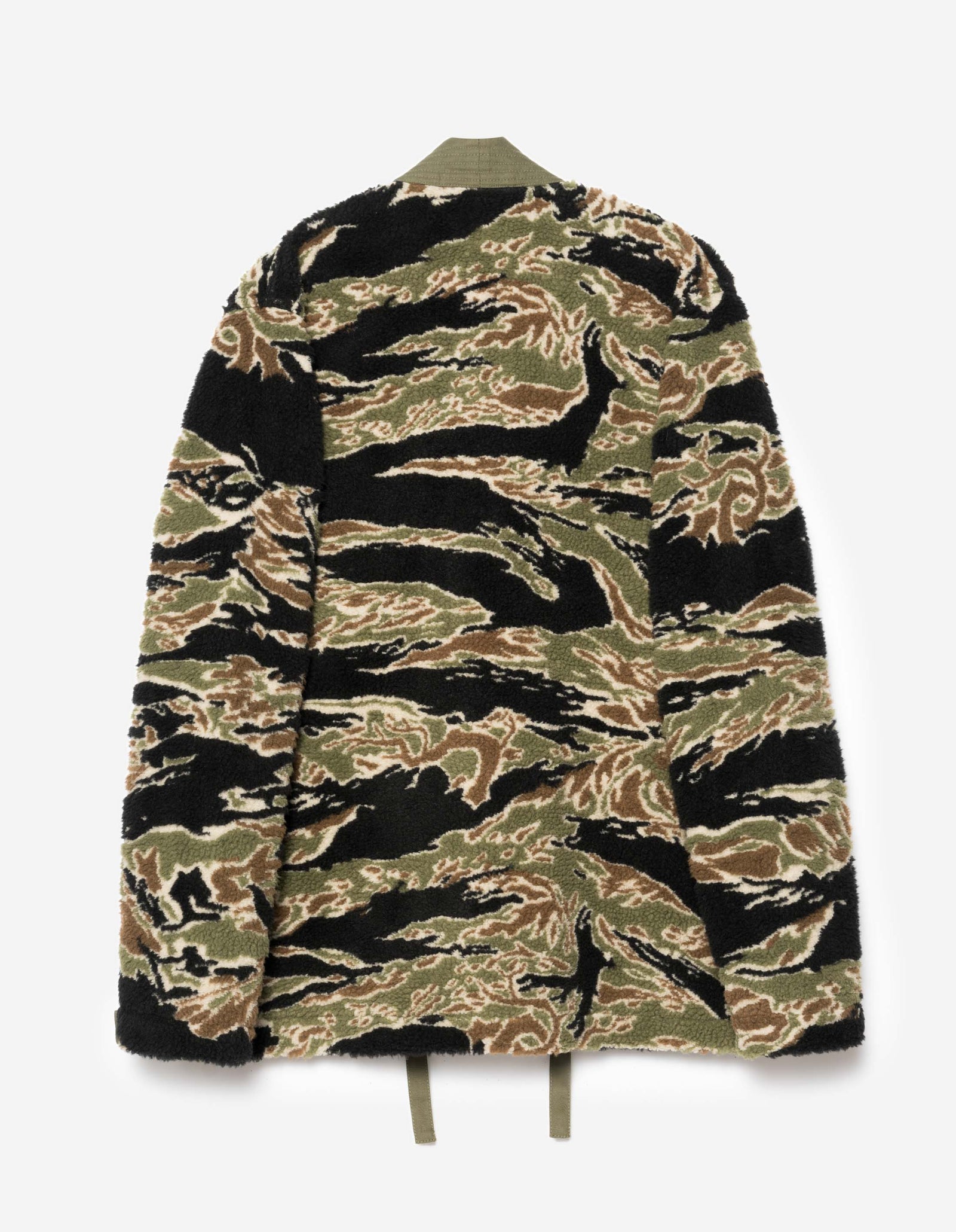 7144 Bonsai Tigerstripe Fleece Kimono Mint Gold
