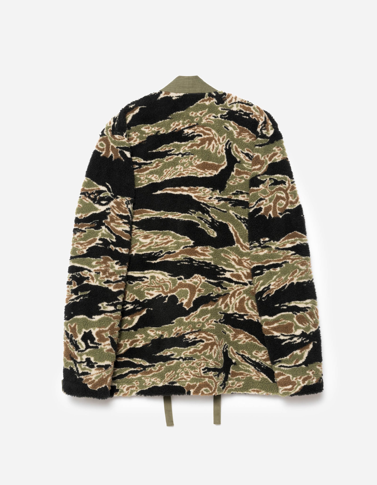 7144 Bonsai Tigerstripe Fleece Kimono Mint Gold