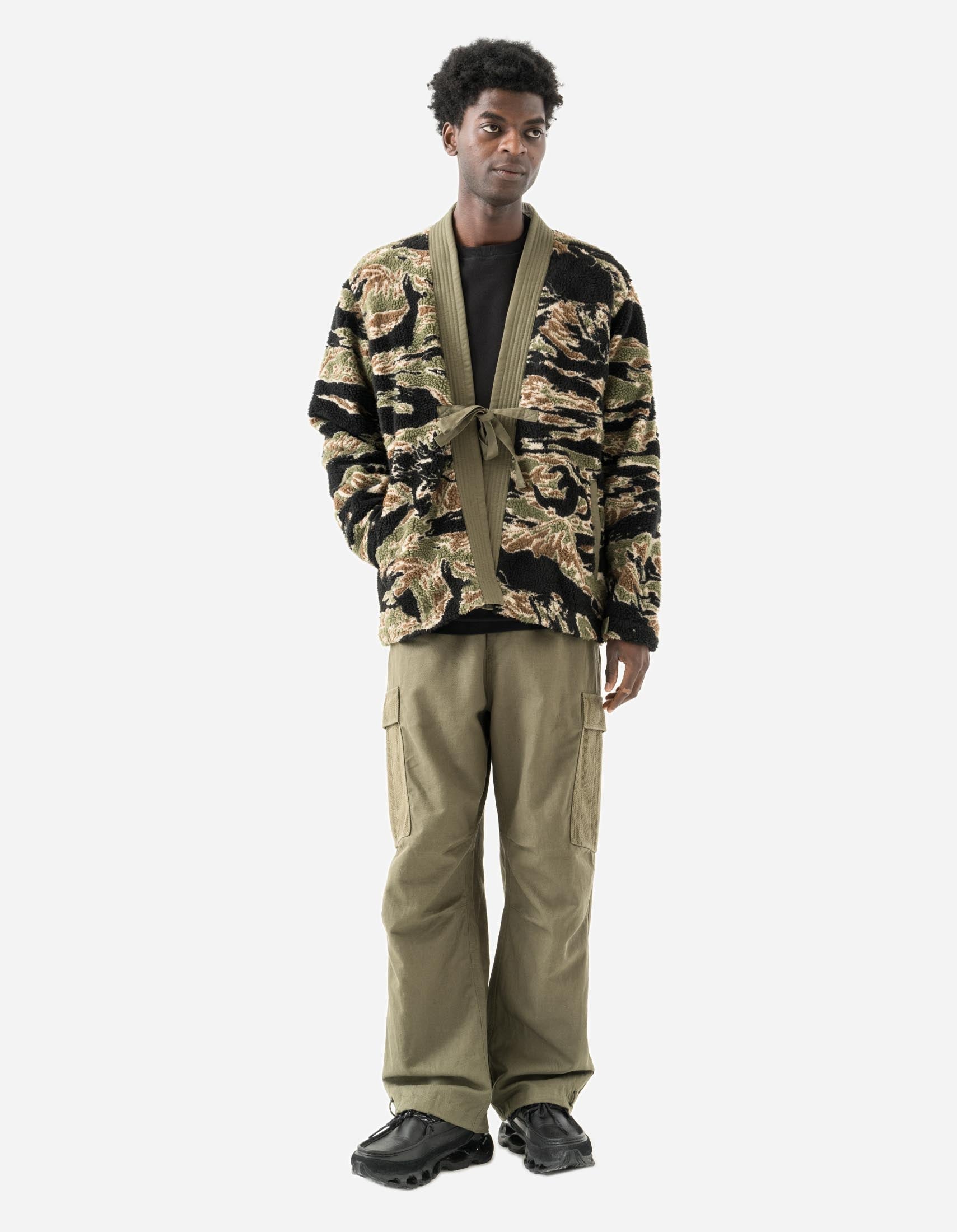 7144 Bonsai Tigerstripe Fleece Kimono Mint Gold – Maharishi