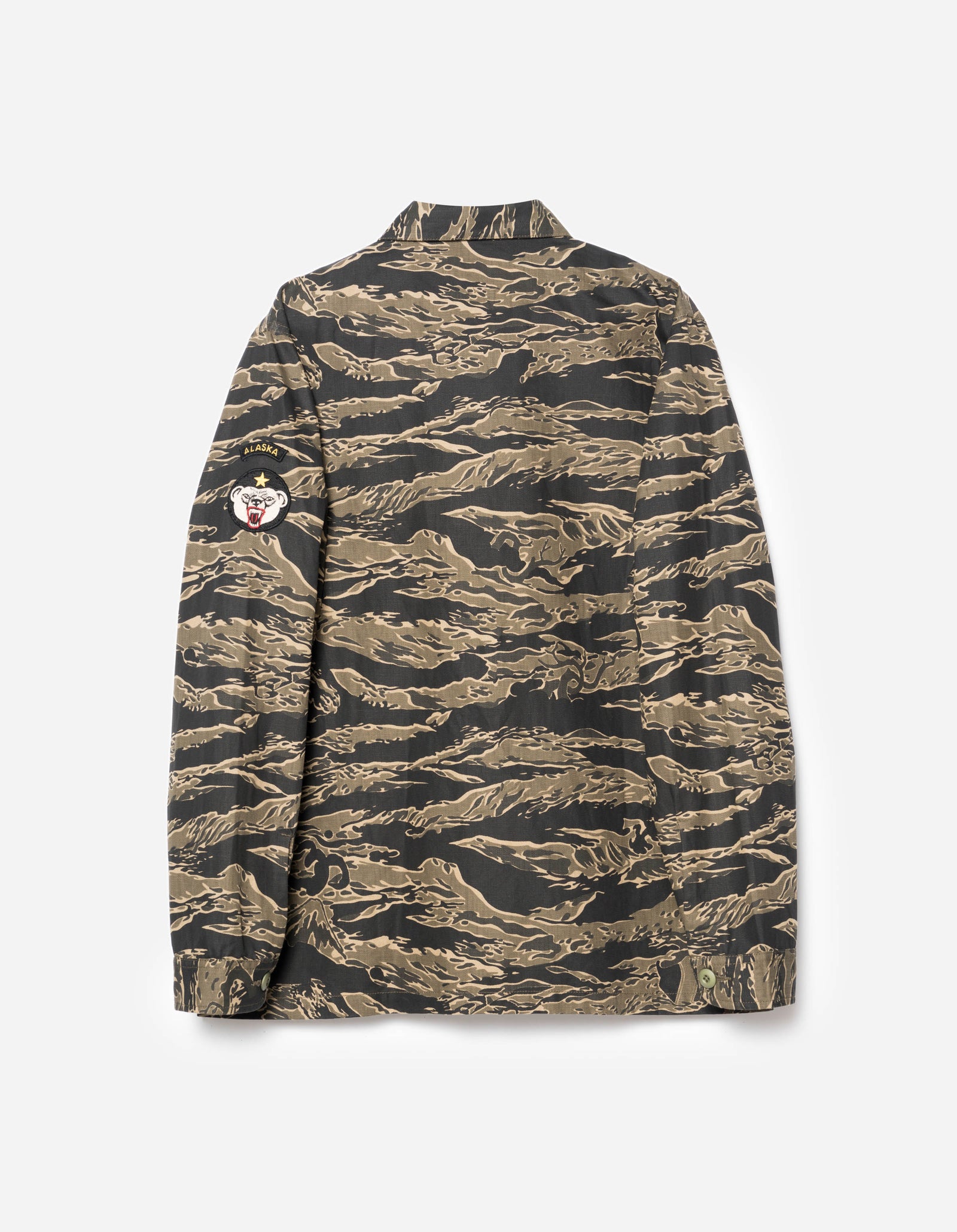 7147 Bonsai Tigerstripe L/S Utility Shirt Mint Gold