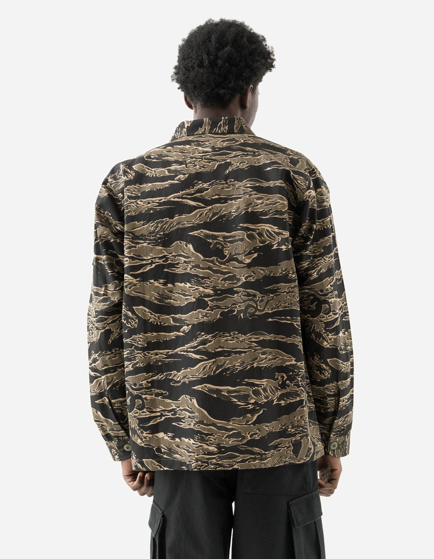 7147 Bonsai Tigerstripe L/S Utility Shirt Mint Gold