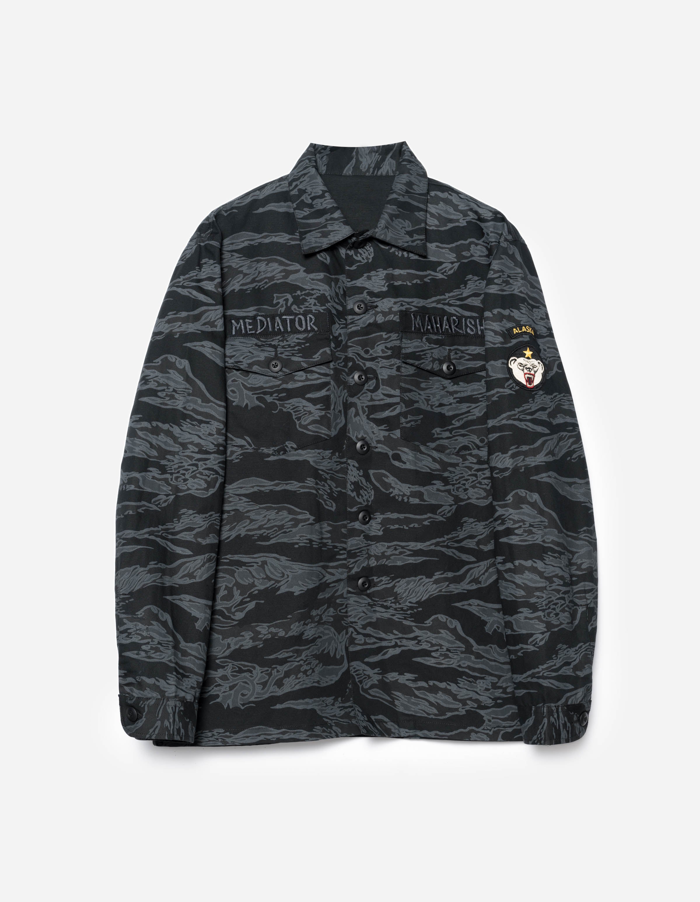 7147 Bonsai Tigerstripe L/S Utility Shirt Subdued Night – Maharishi