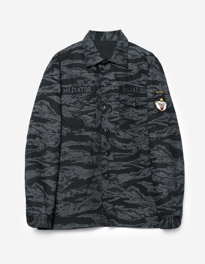 7147 Bonsai Tigerstripe L/S Utility Shirt Subdued Night