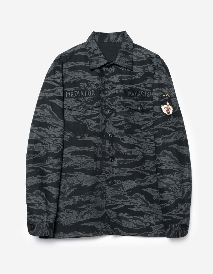 7147 Bonsai Tigerstripe L/S Utility Shirt Subdued Night