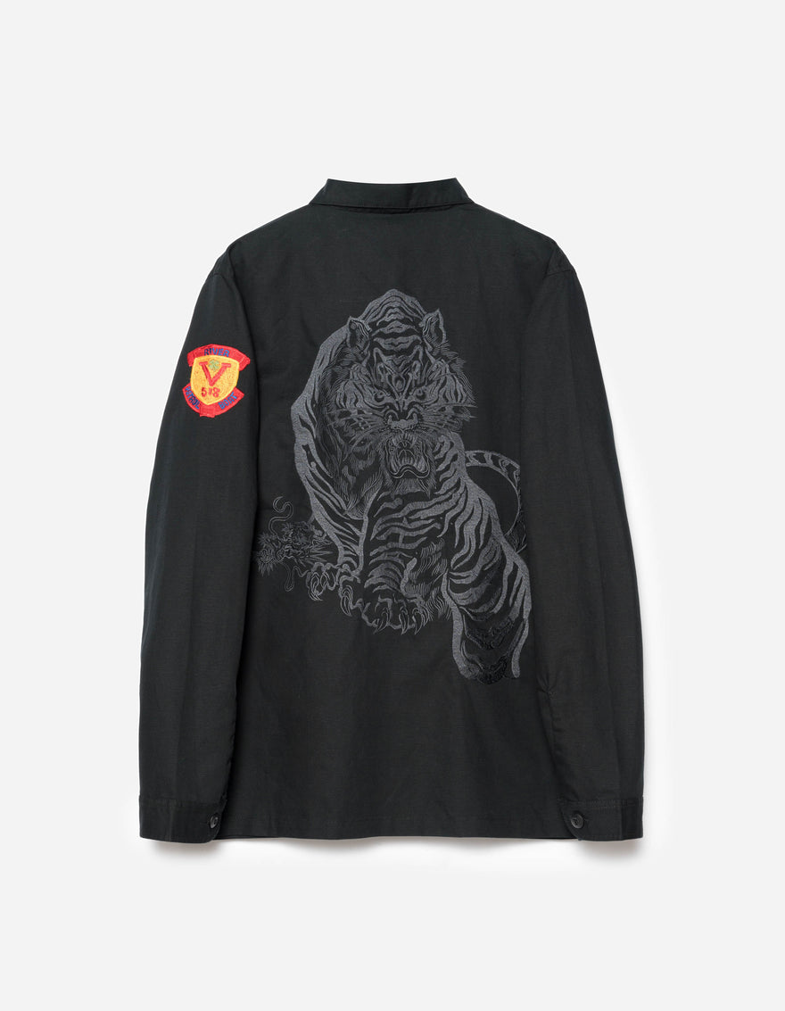 7149 Riverine L/S Embroidered Utility Shirt Black