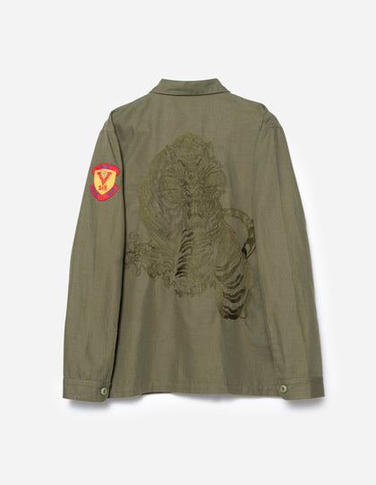 7149 Riverine L/S Embroidered Utility Shirt Olive