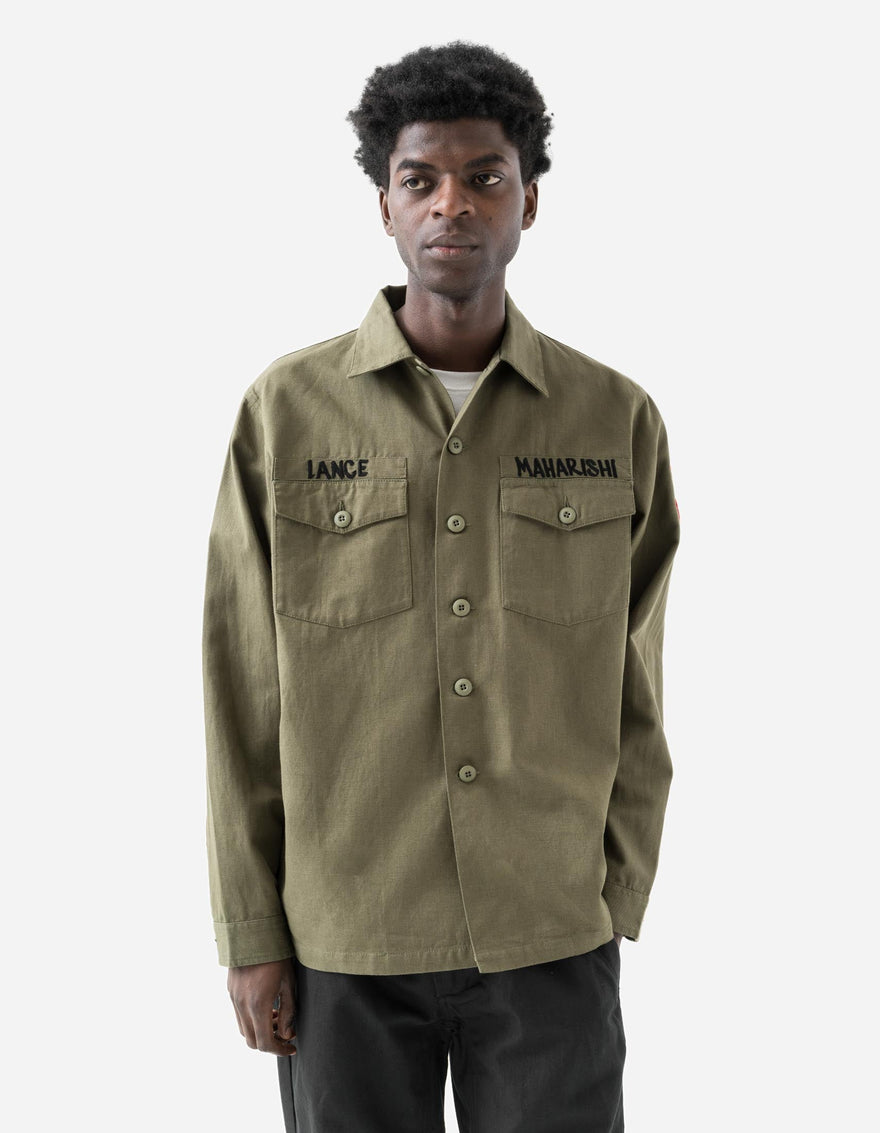 7149 Riverine L/S Embroidered Utility Shirt Olive
