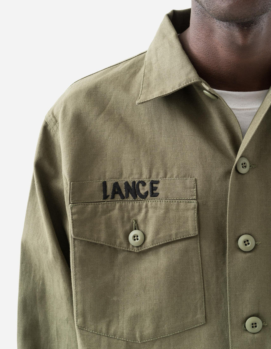 7149 Riverine L/S Embroidered Utility Shirt Olive