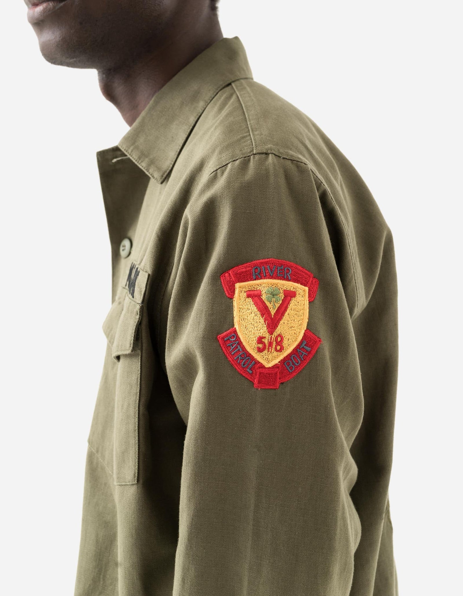 7149 Riverine L/S Embroidered Utility Shirt Olive