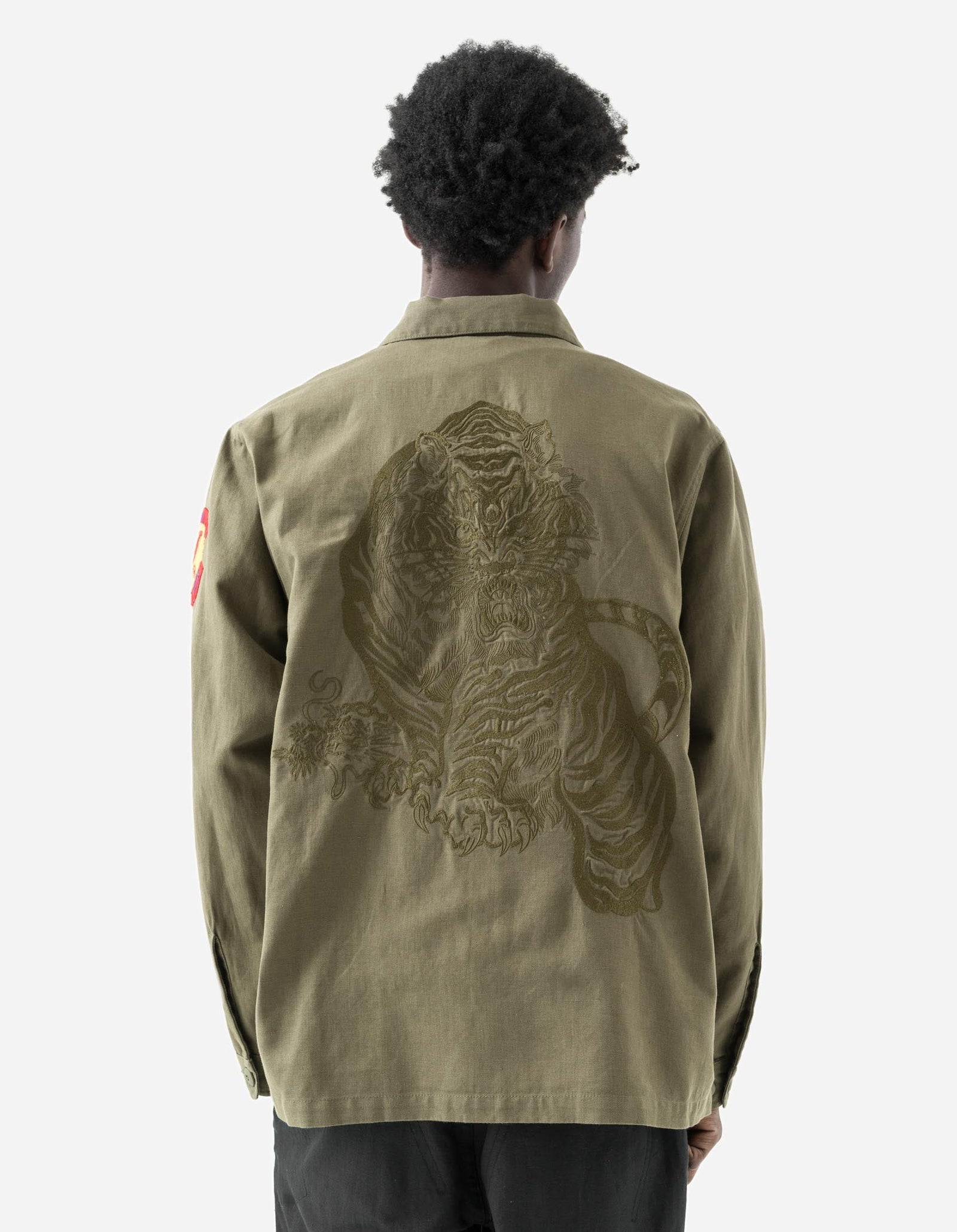 7149 Riverine L/S Embroidered Utility Shirt Olive