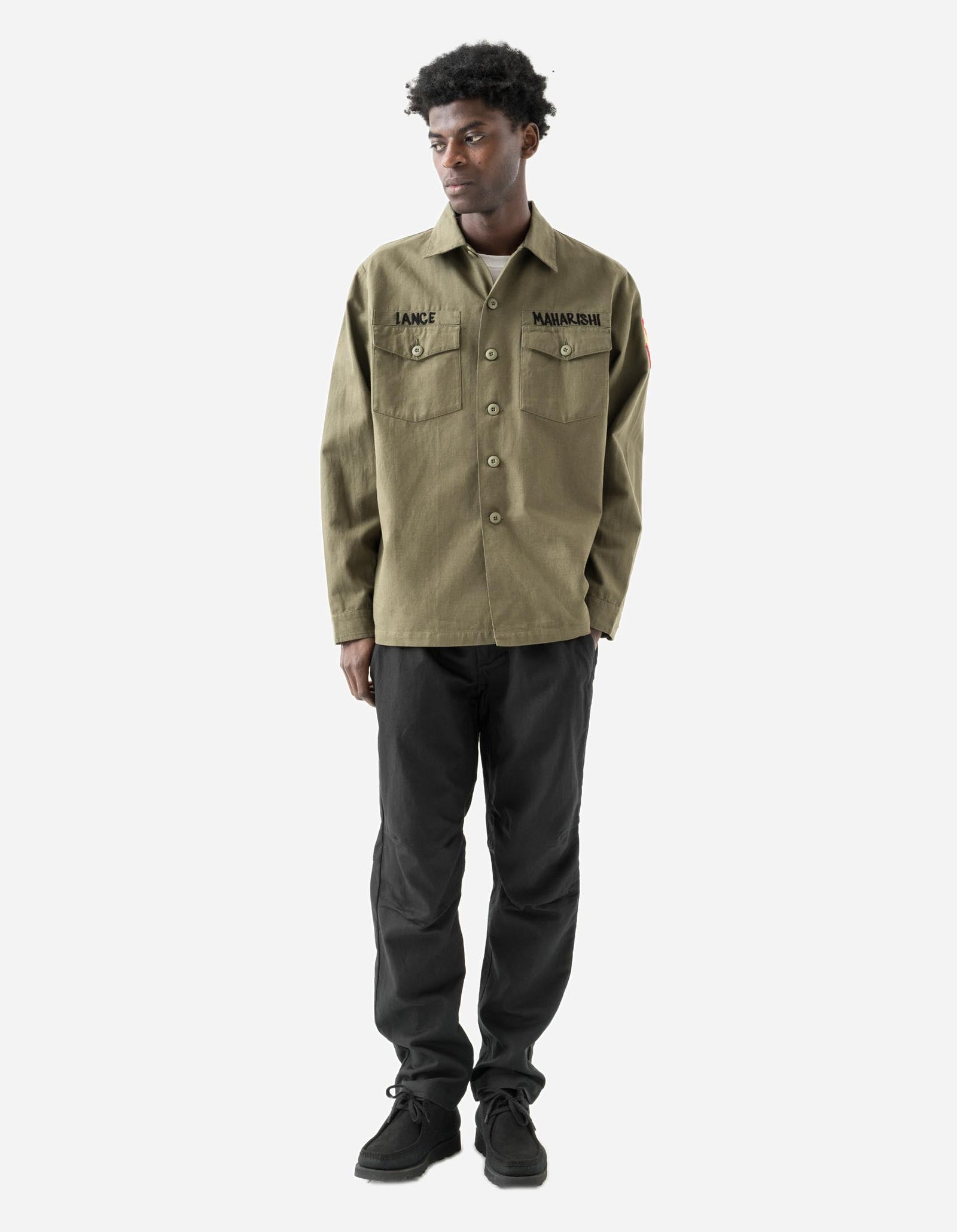 7149 Riverine L/S Embroidered Utility Shirt Olive