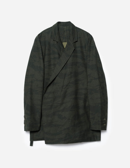 7151 Bonsai Tigerstripe Kimono Blazer Dark Olive