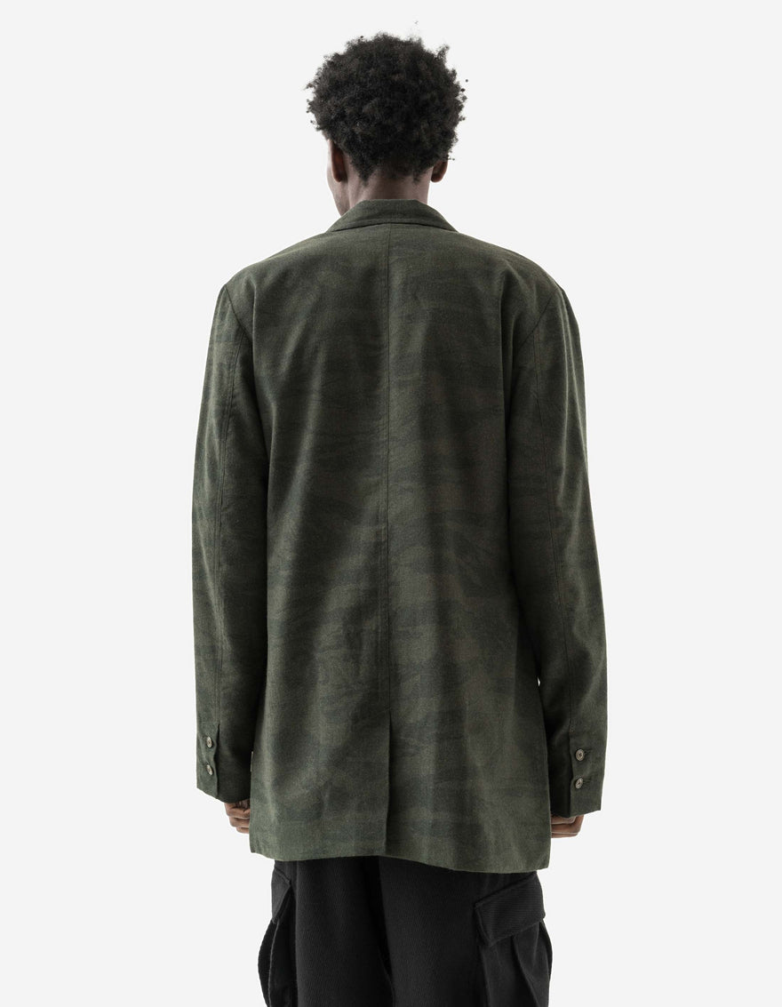 7151 Bonsai Tigerstripe Kimono Blazer Dark Olive