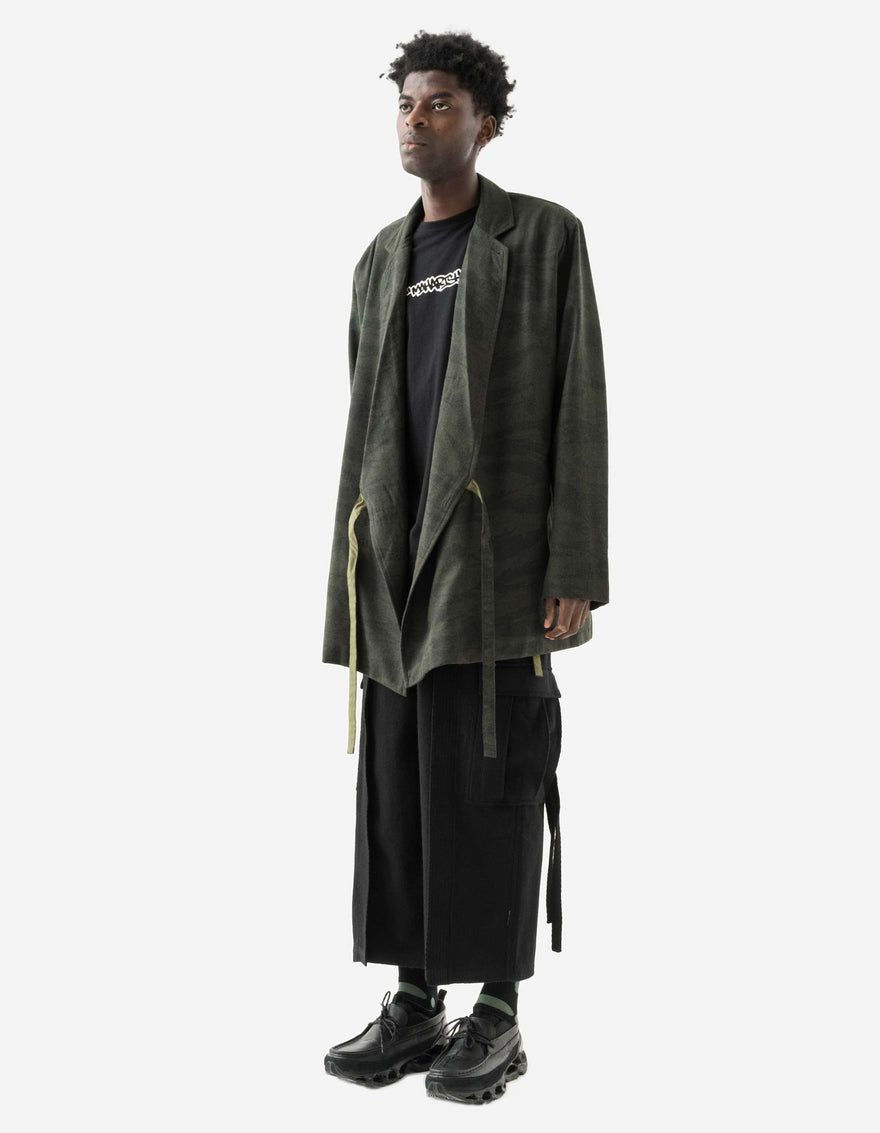 7100 Recycled Wool Cargo Hakama Black