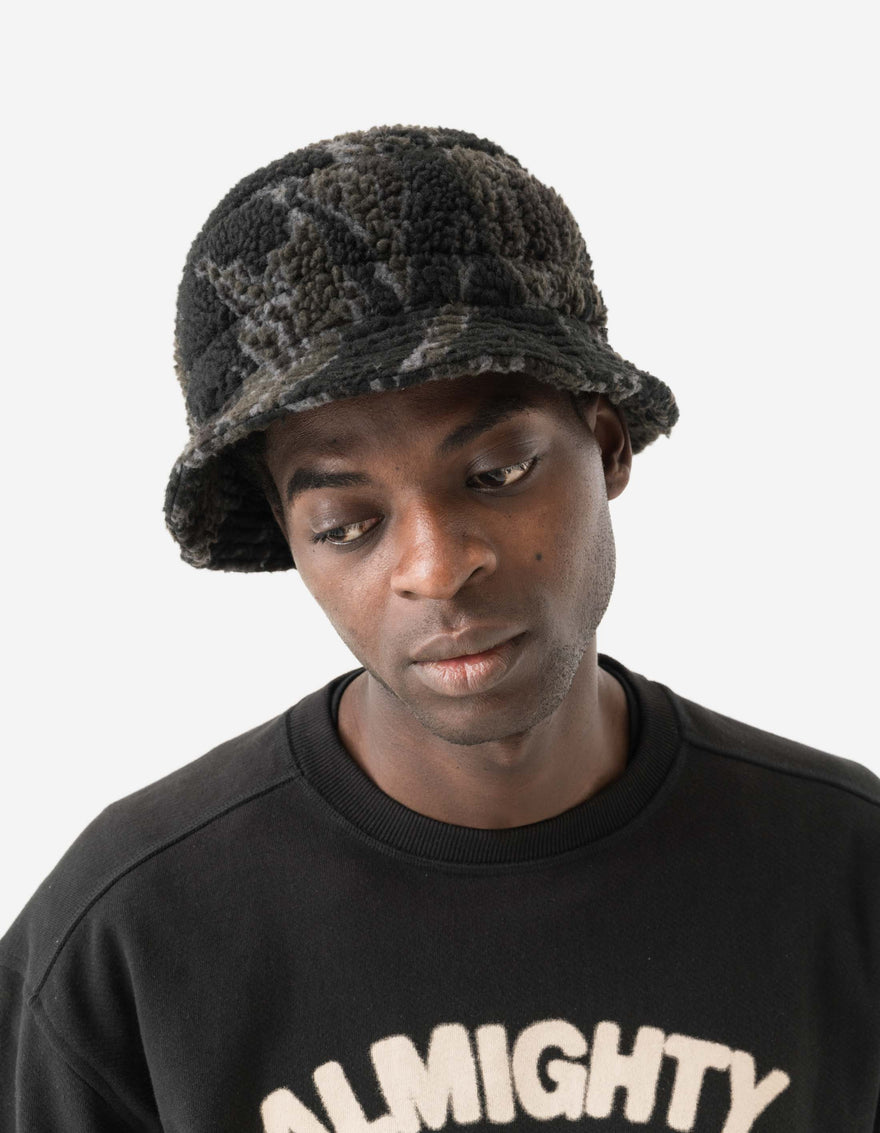 7152 Bonsai Tigerstripe Fleece Bucket Hat Subdued Night