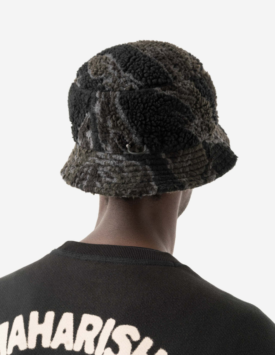 7152 Bonsai Tigerstripe Fleece Bucket Hat Subdued Night