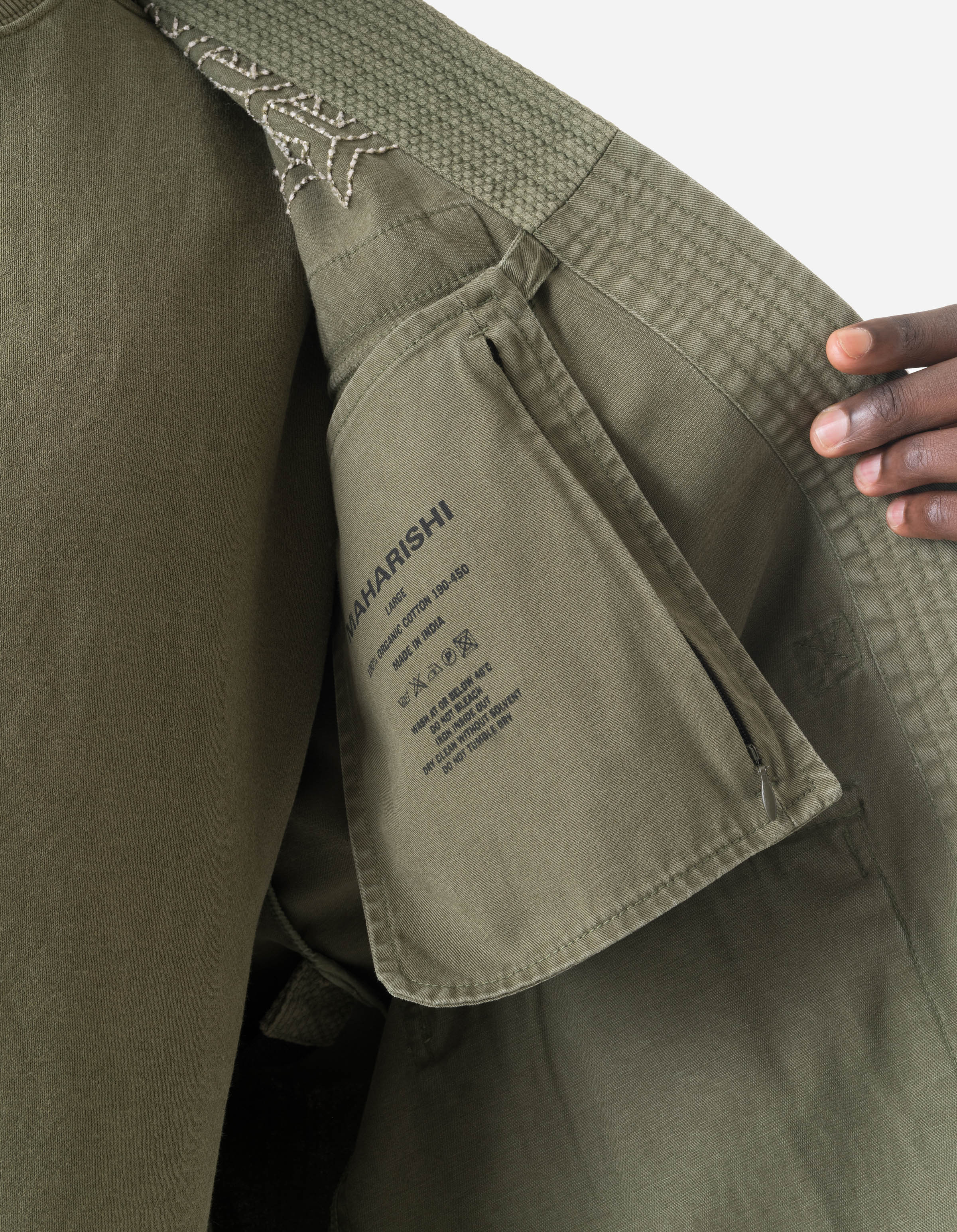 7585 Sashiko Jungle Kimono Olive – Maharishi
