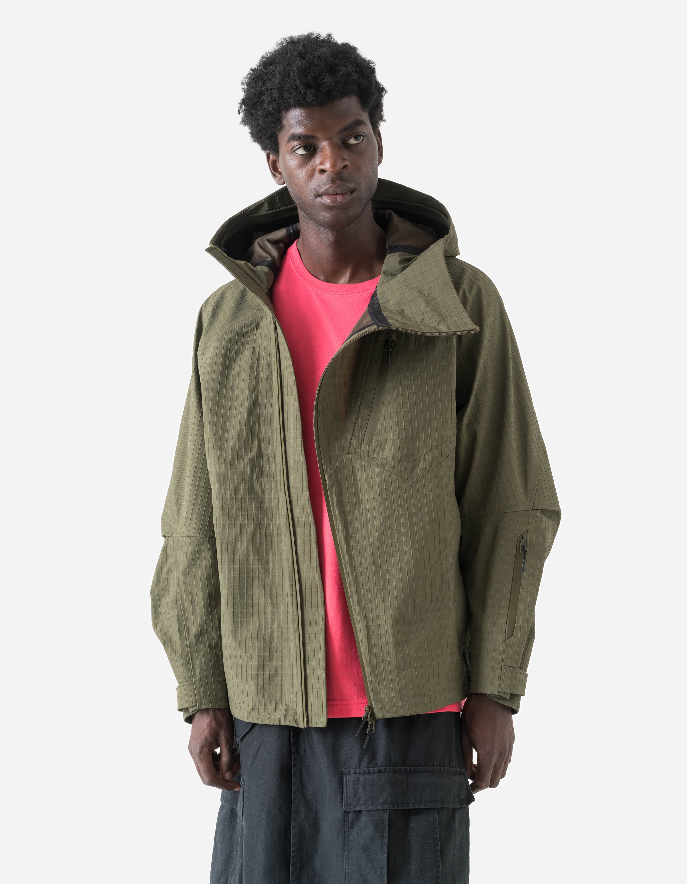 7610 Recycled Nylon Asym Storm Parka Olive OG-107F – Maharishi