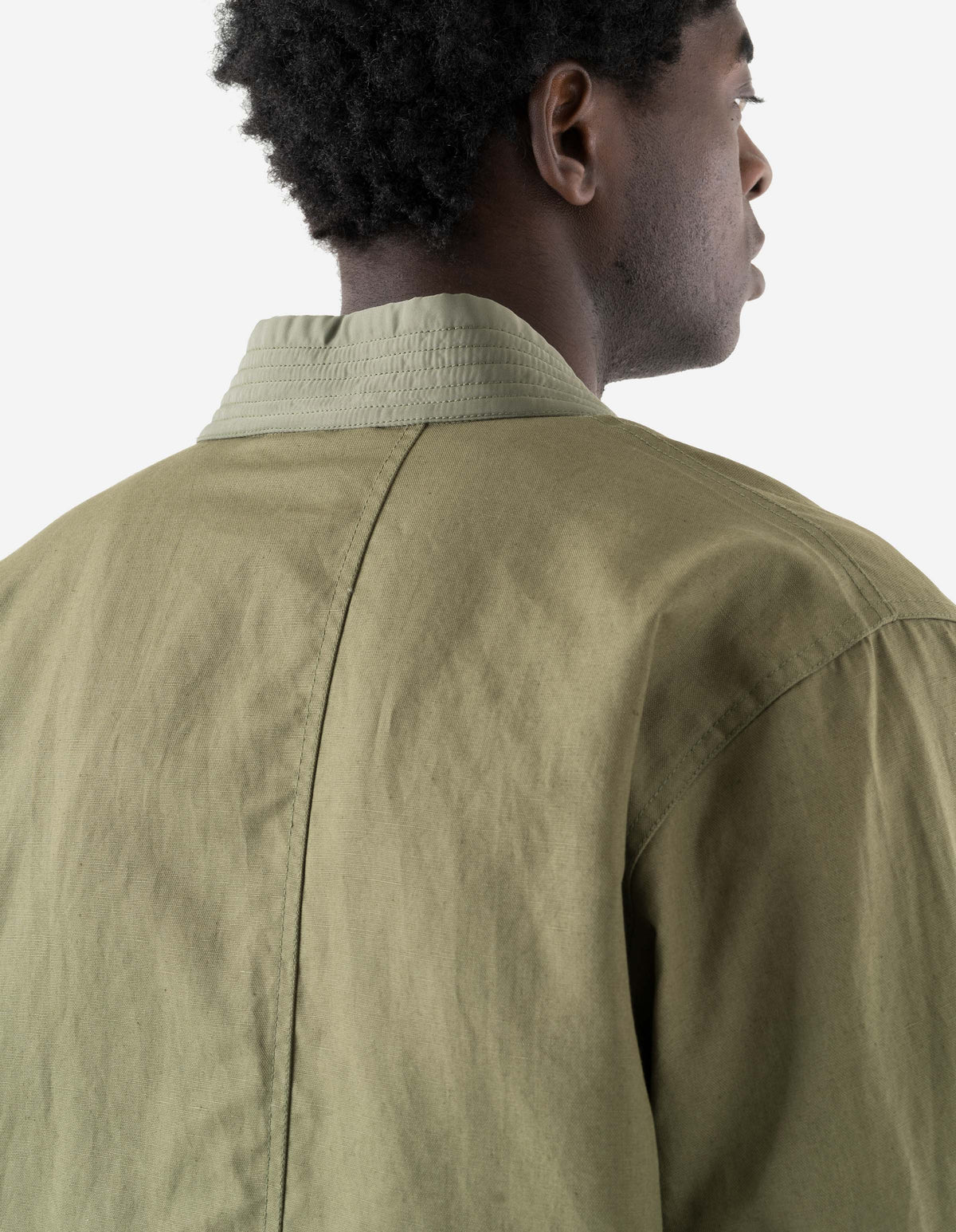 7706 Asym Hanten Kimono Olive OG-107F