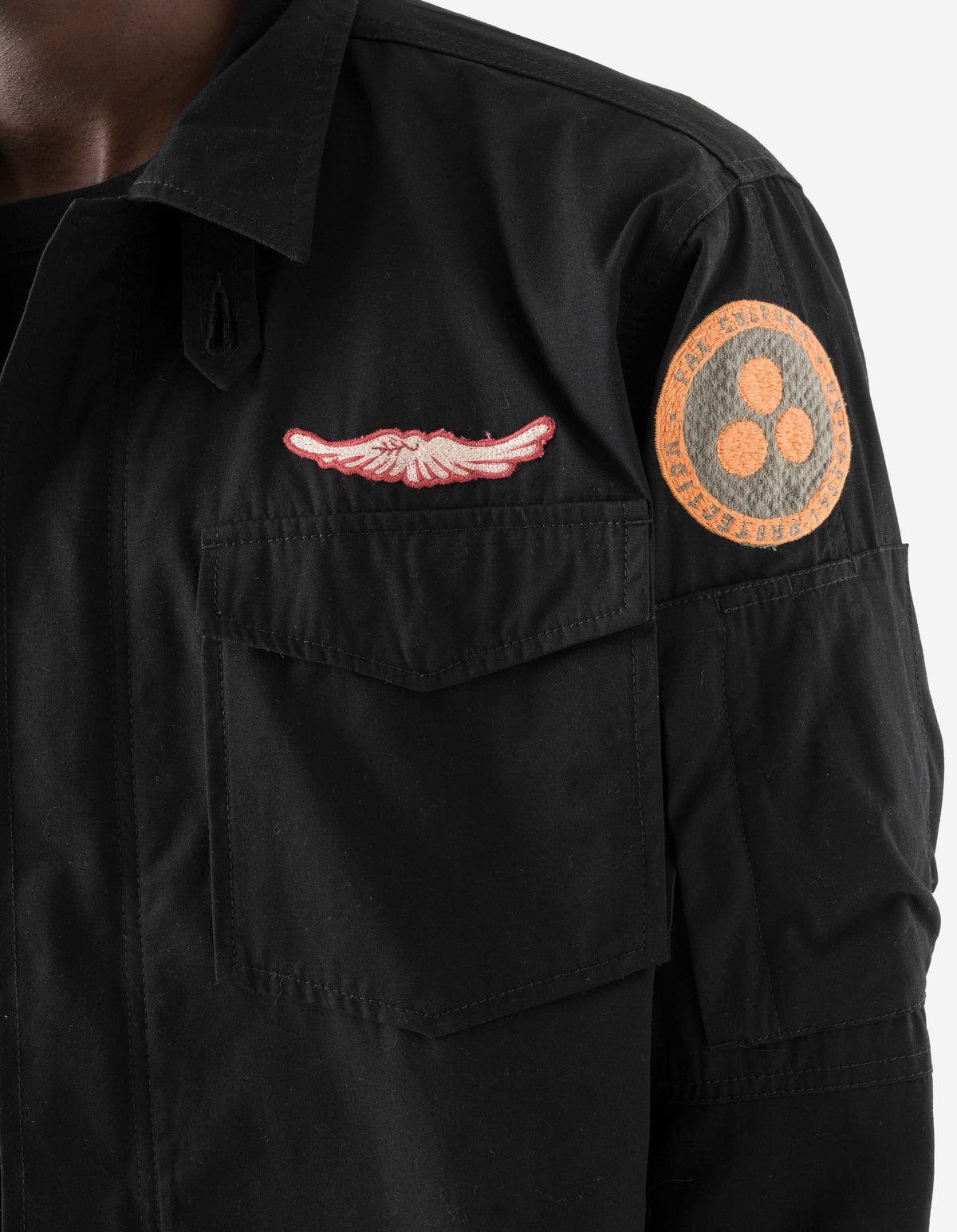 7707 Cordura WR Aircrew Zipped Shirt Black