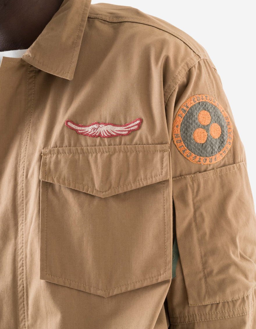 7707 Cordura WR Aircrew Zipped Shirt Coyote