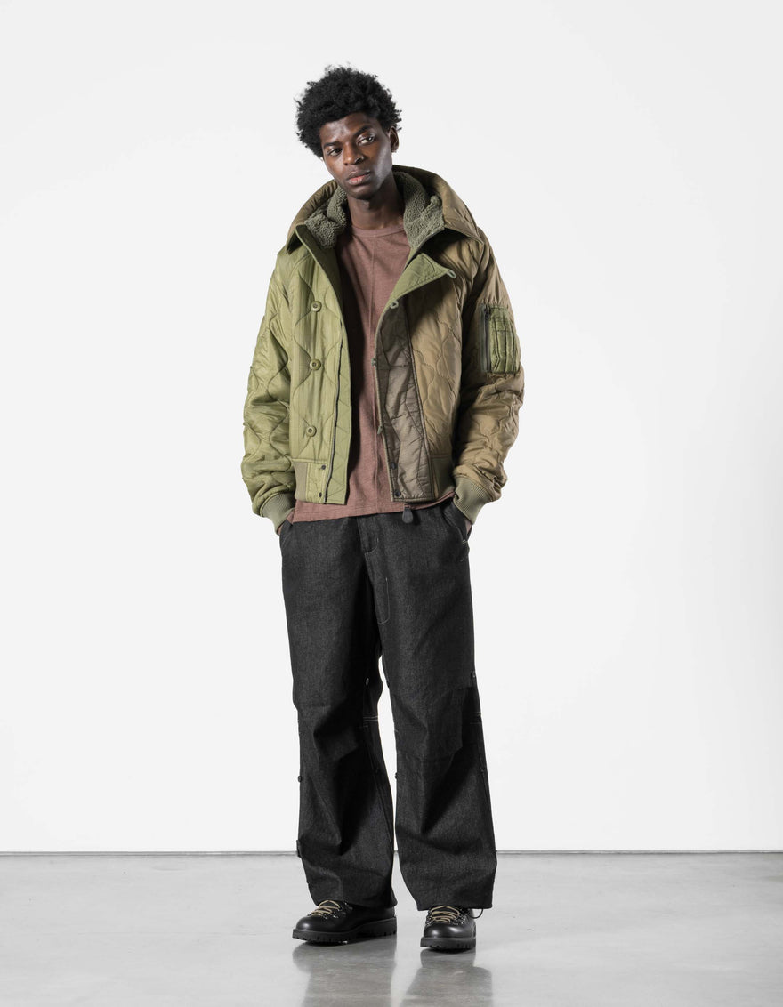 7715 Upcycled Asym N2B Parka Olive