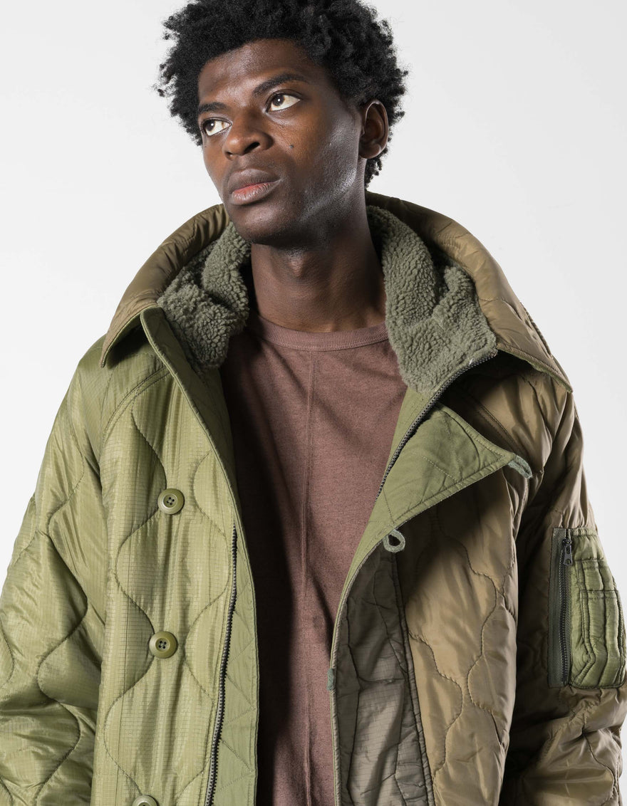7715 Upcycled Asym N2B Parka Olive