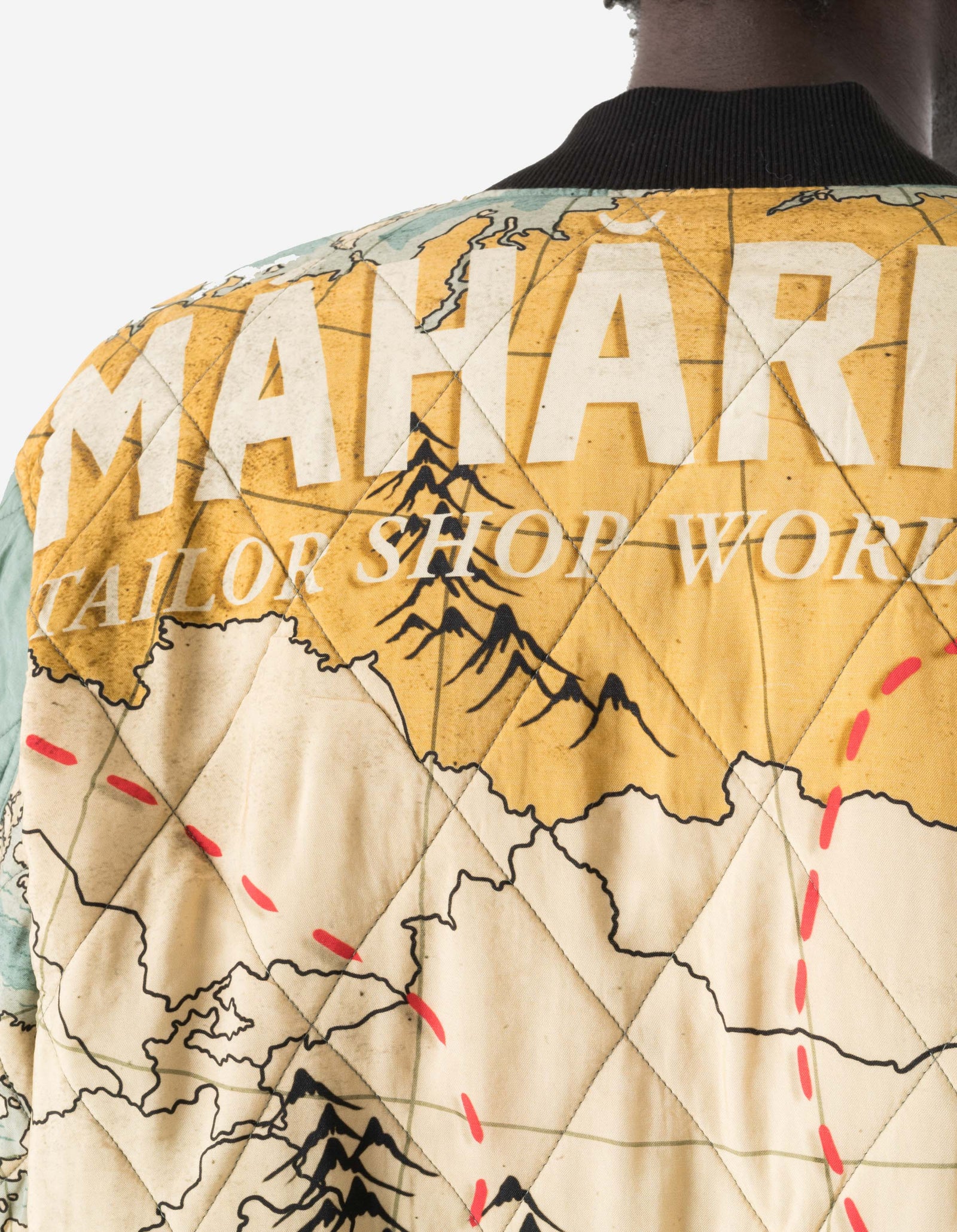 7728 World Tour Map Sukajan Jacket Black