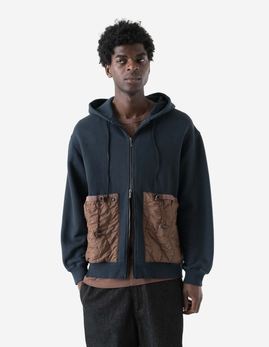 7732 Upcycled Liner Hemp Hooded Sweat Navy