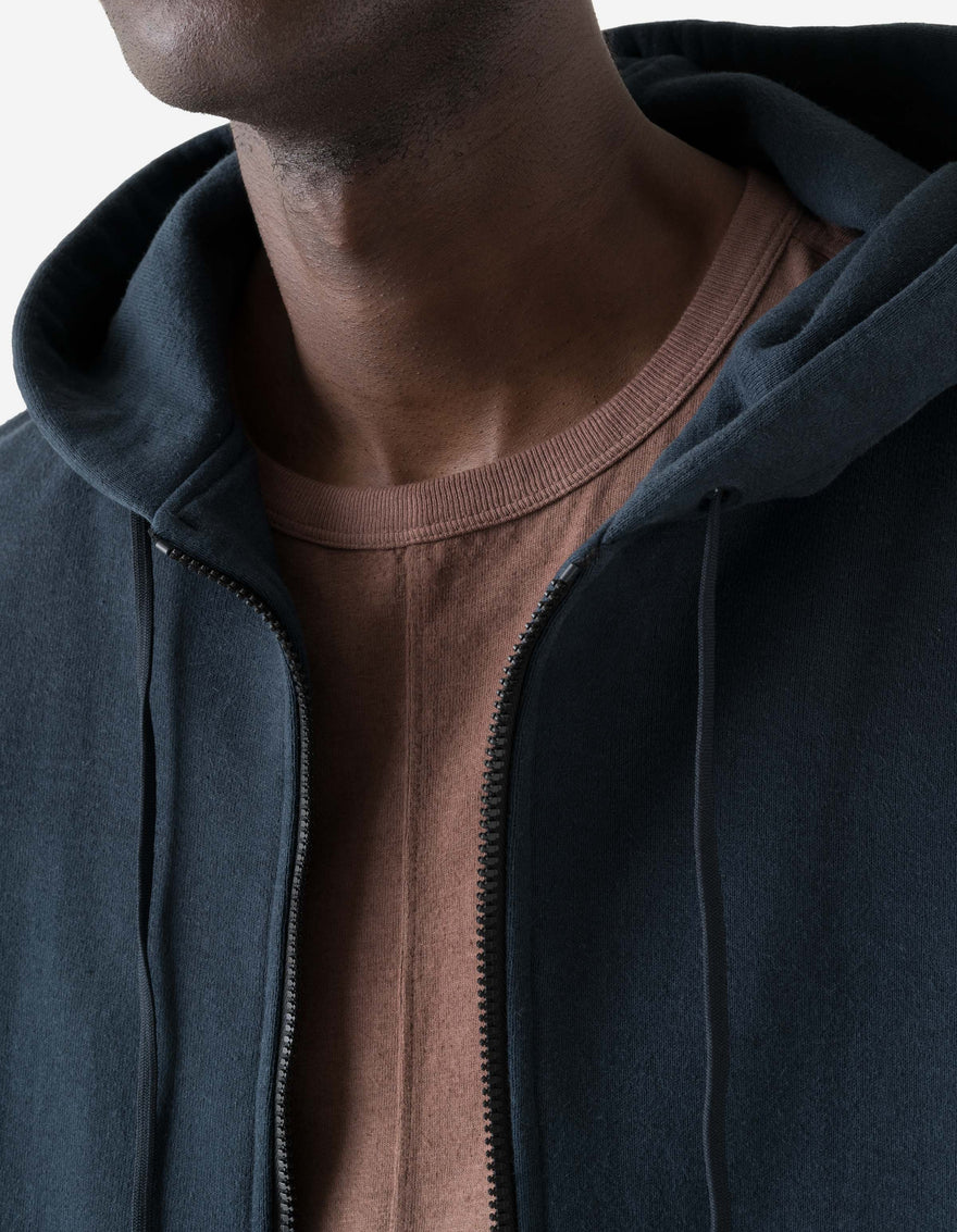 7732 Upcycled Liner Hemp Hooded Sweat Navy