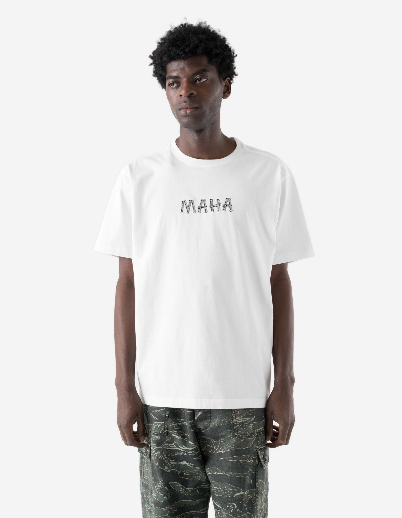 7768 Bamboo Logo S/S T-Shirt White