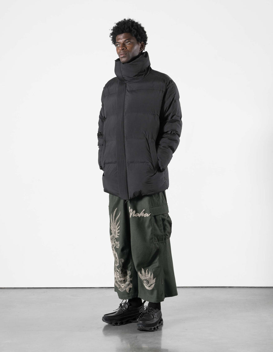 7798 Oversized Asym Puffer Jacket Black