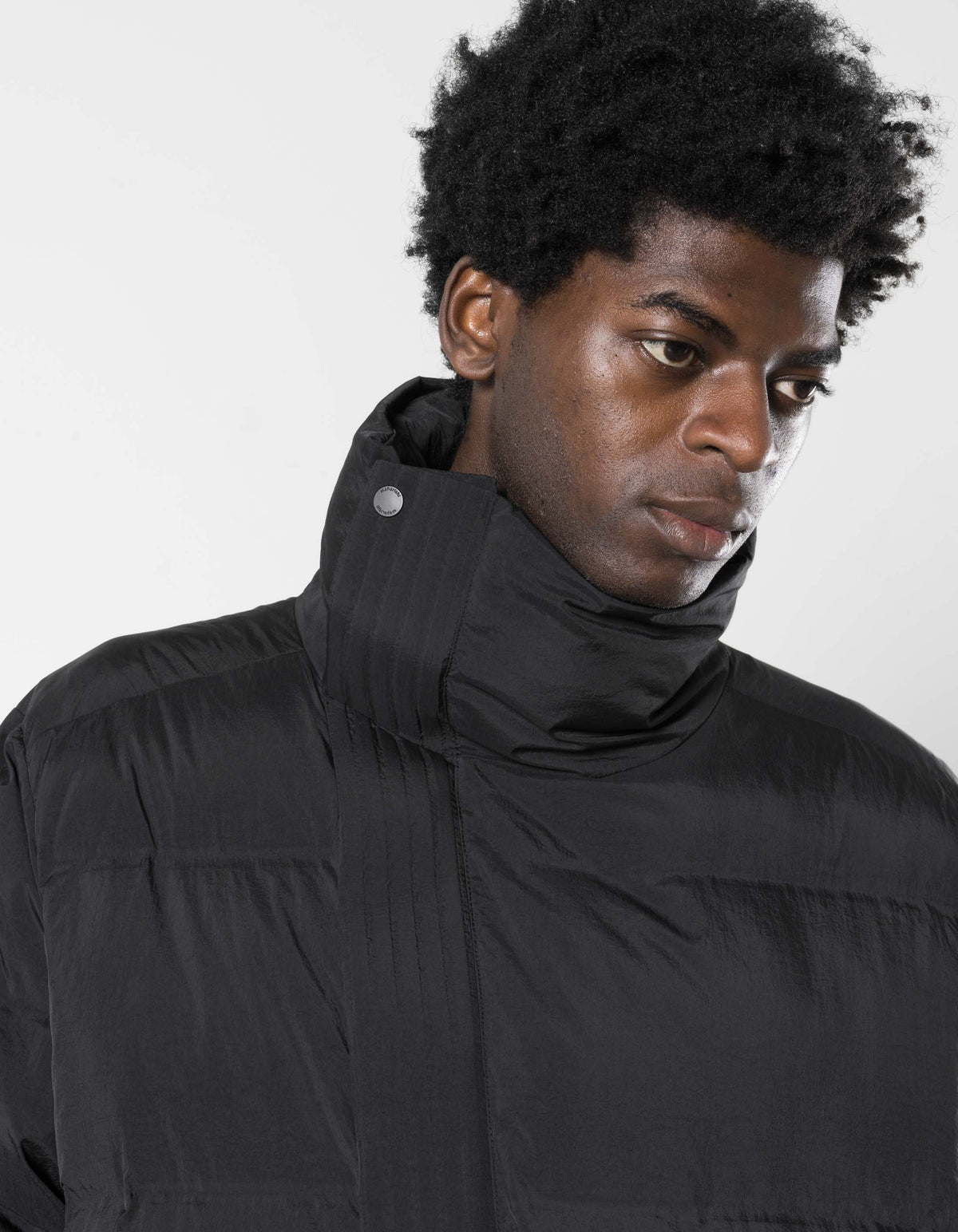 7798 Oversized Asym Puffer Jacket Black