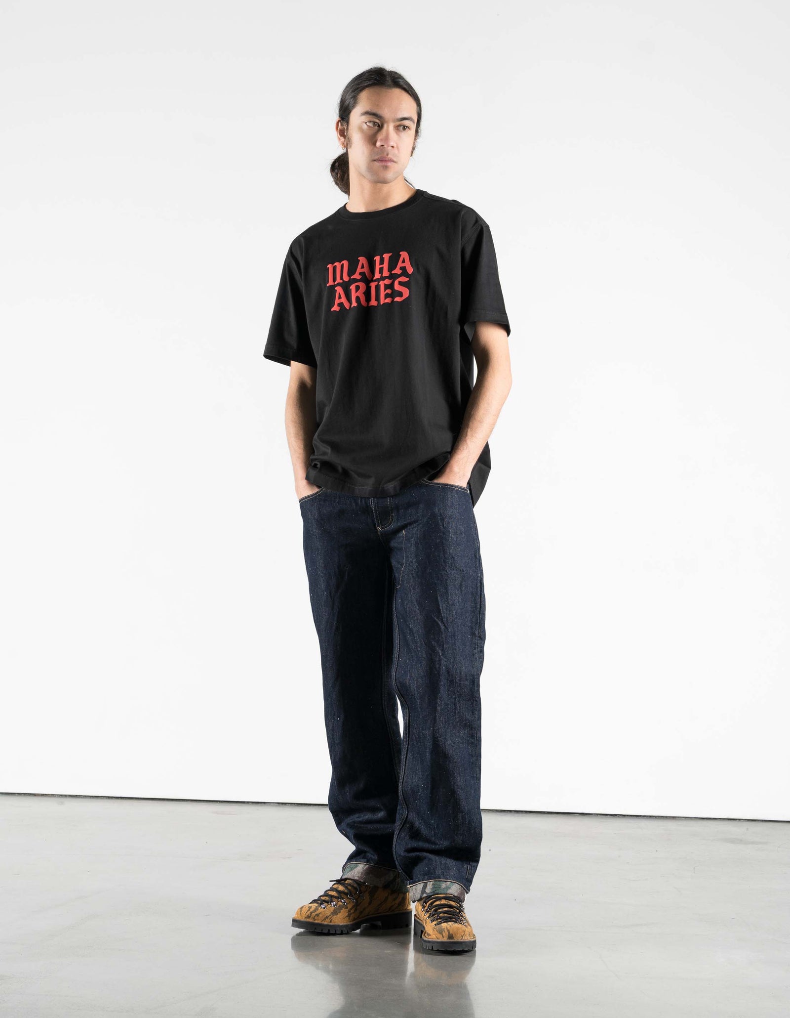 7745 Maha Aries Organic Zodiac T-Shirt Black