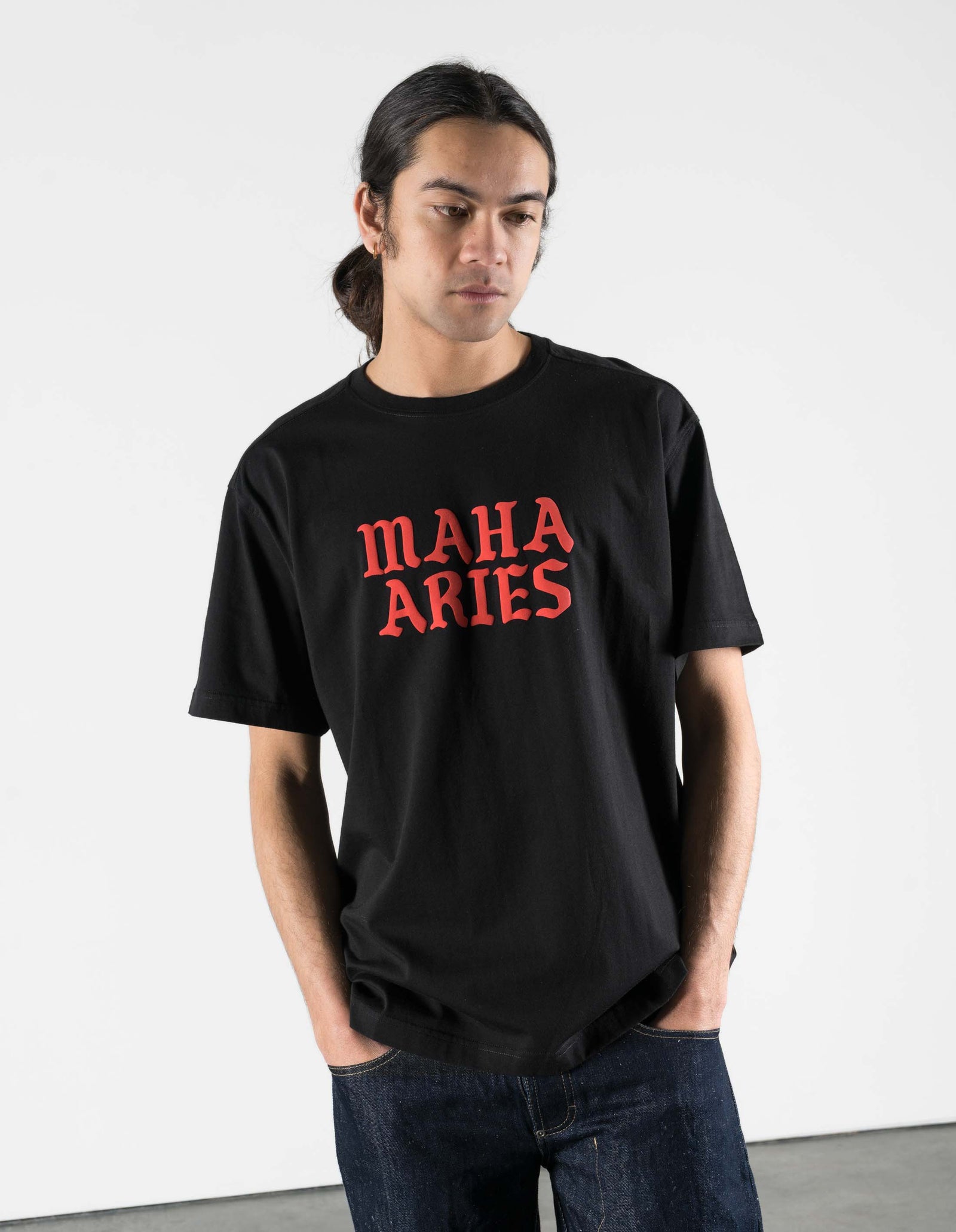 7745 Maha Aries Organic Zodiac T-Shirt Black