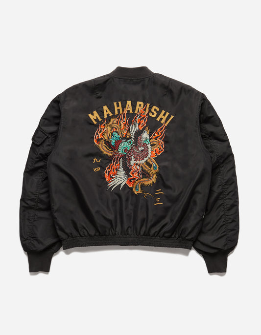 4534 Fire Phoenix MA1 Flight Jacket Black