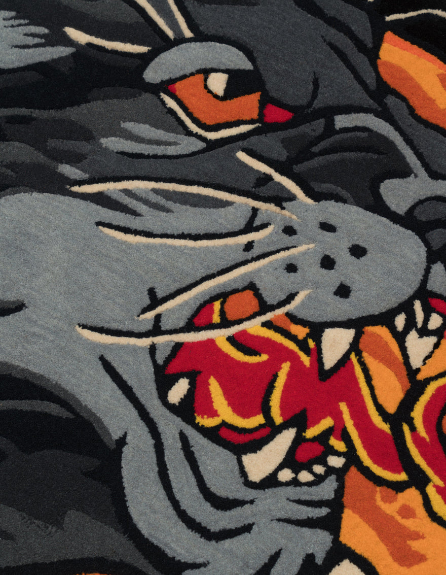 1401 Yin Yang Duality Panther Rug Multi