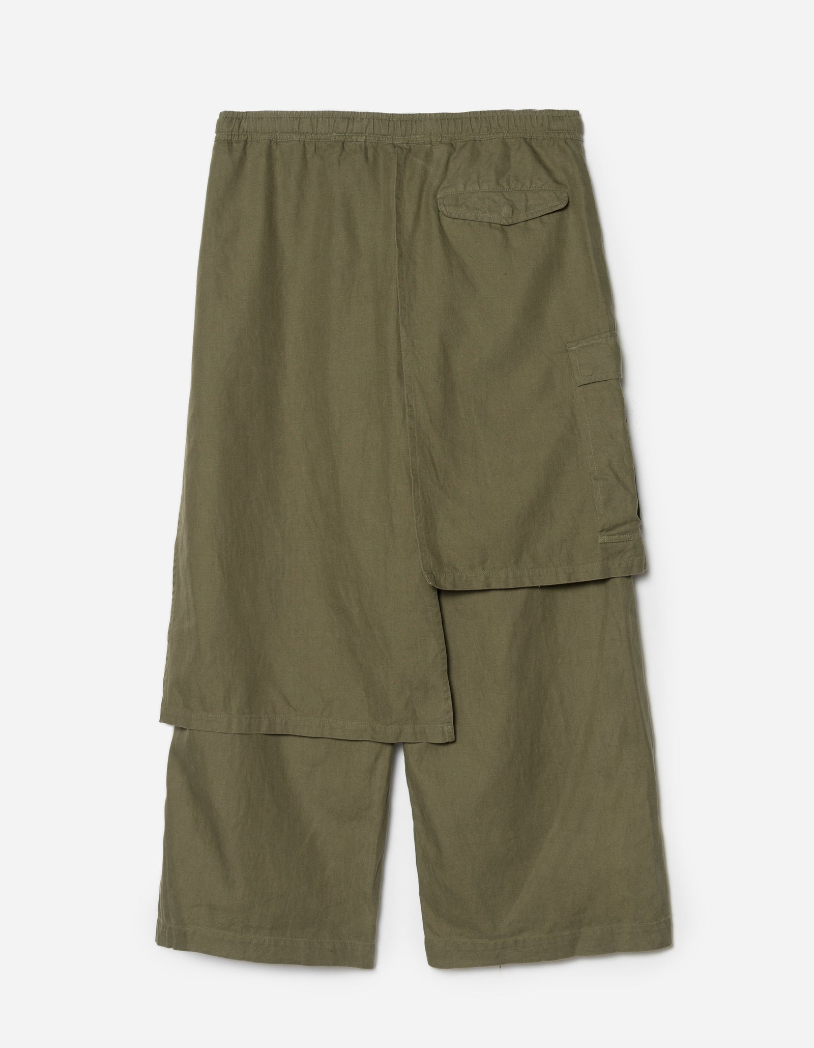 7398 WR Asym Cargo Hakama Pants Olive OG-107F