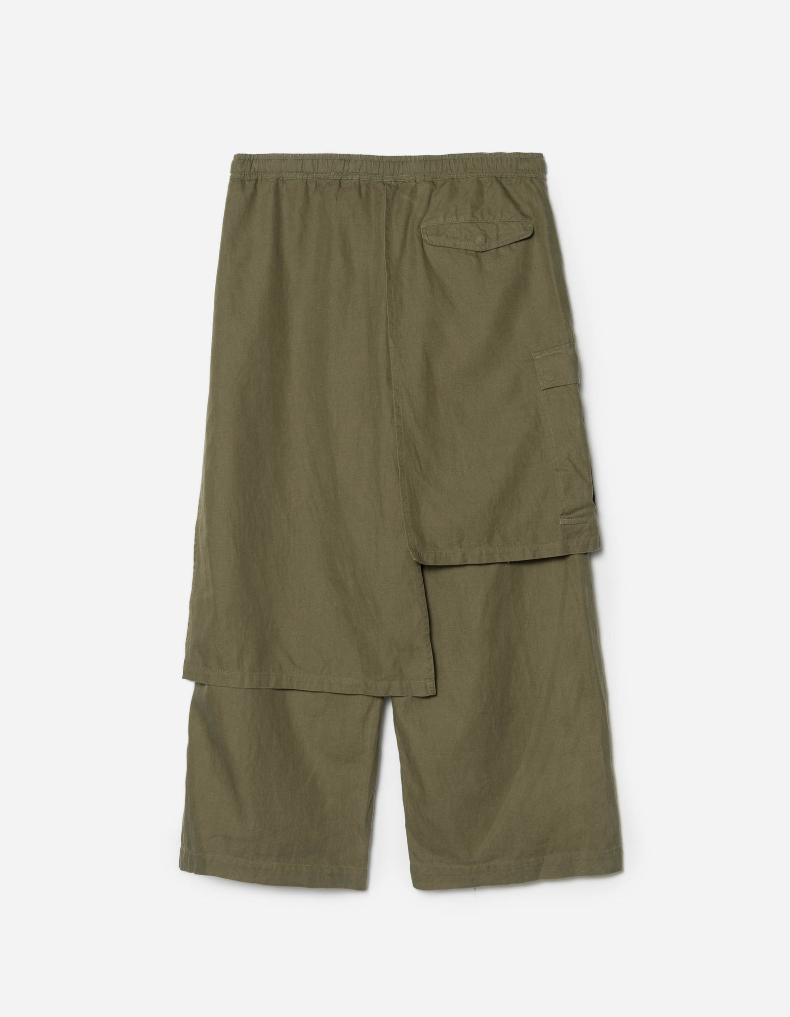 4588 Asym Cargo Hakama Pants Olive OG-107F